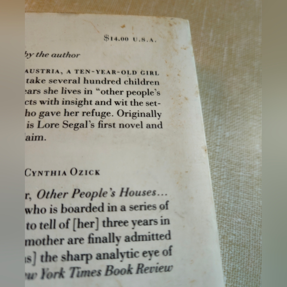 Book Other People's Houses Lore Segal Paperback - Picture 6 of 7
